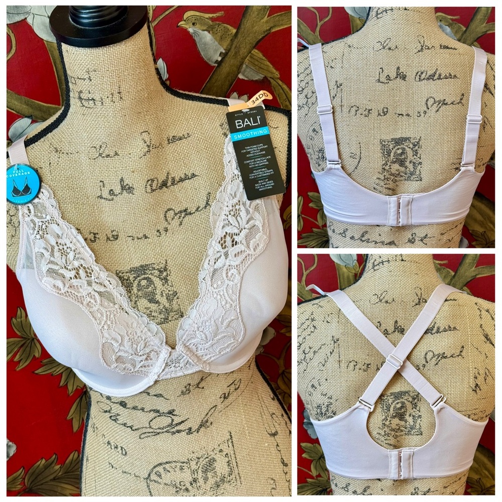 🆕 Women’s BALI Bra with Lace & Adjustable Straps #C10